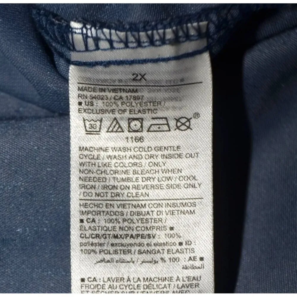 Old Navy Plus 2X Blue Velvet Sleeveless Maxi Dress Adjustable Straps Slit V-Neck - Image 8