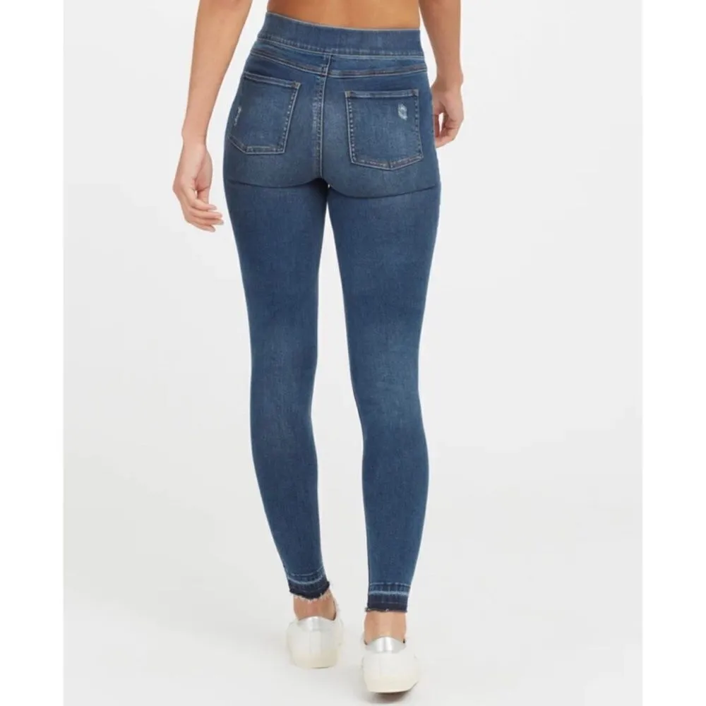 Spanx Distressed High Rise Ankle Skinny Pull On Jeans - Image 9