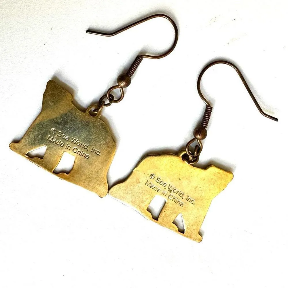 Sea World polar bear earrings Gold - Image 8