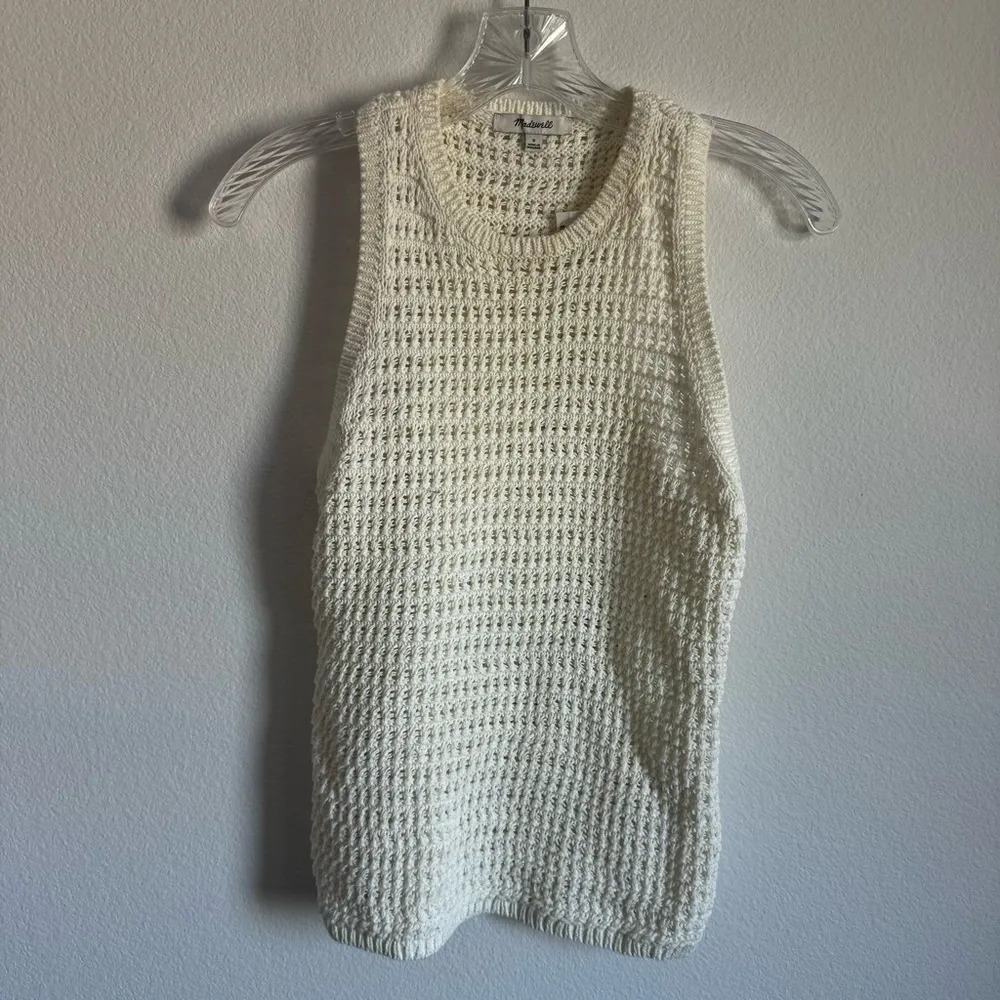 Madewell Crochet-Knit Crewneck Sweater Tank‎ Size: S, NWT - Image 3