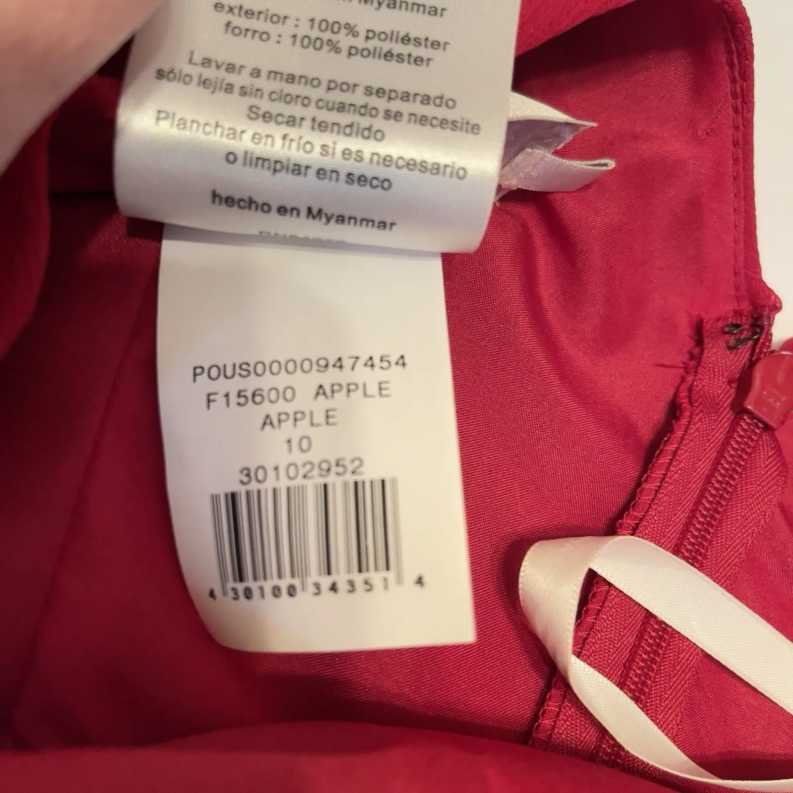 David's Bridal Apple Red High Neck Sleeveless Dress 10 Bridesmaid Formal Special - Image 7