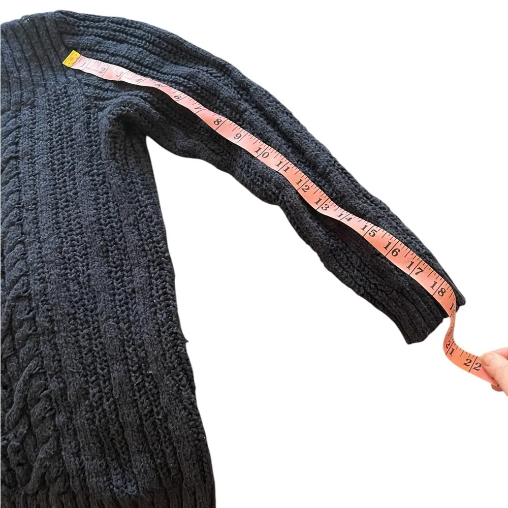 GUC Jones New York Navy 100% Cotton ribbed cable knit crewneck sweater, M - Image 8