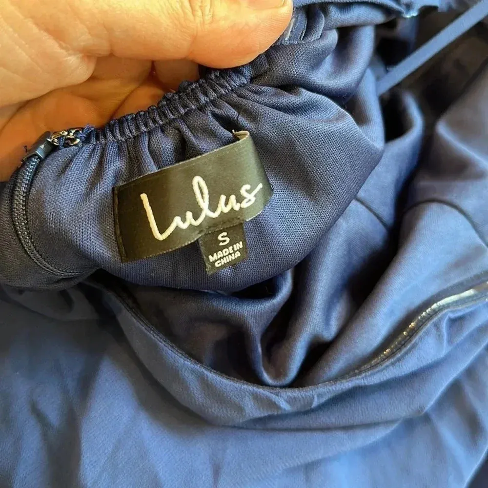 NWT Lulus Mythical Kind of Love Navy Blue Maxi Dress Sz S - Image 10