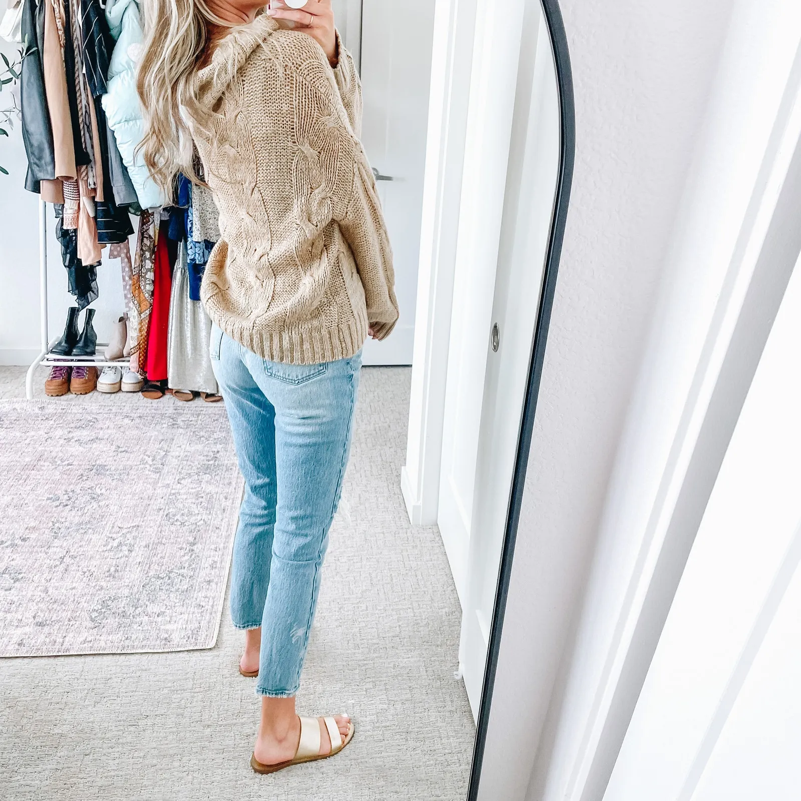 J.O.A Neutral Tan Mockneck Sweater - Image 3