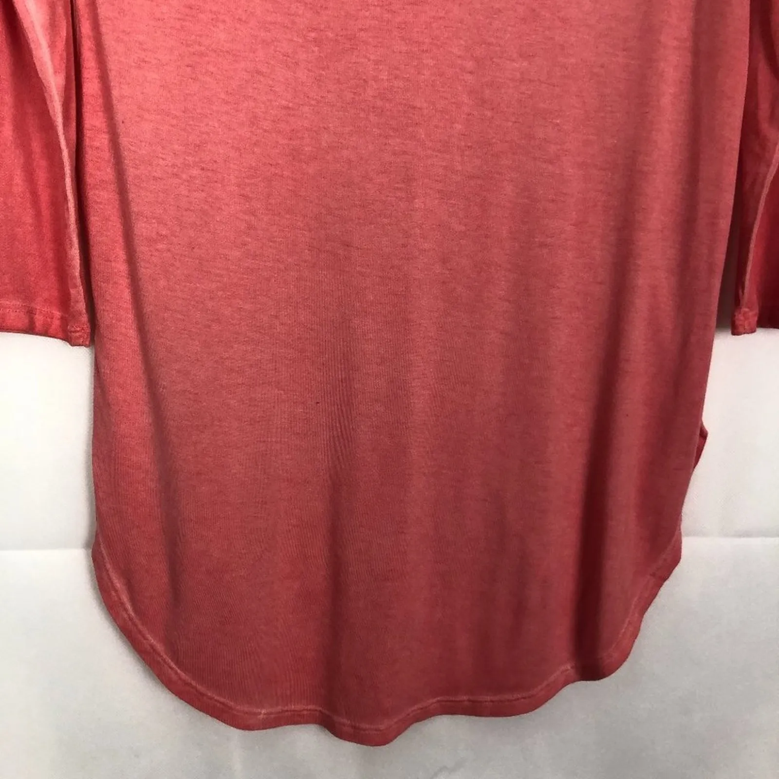 Arizona I 3/4 Sleeve Lace Orange Hi-Low Top - Image 9