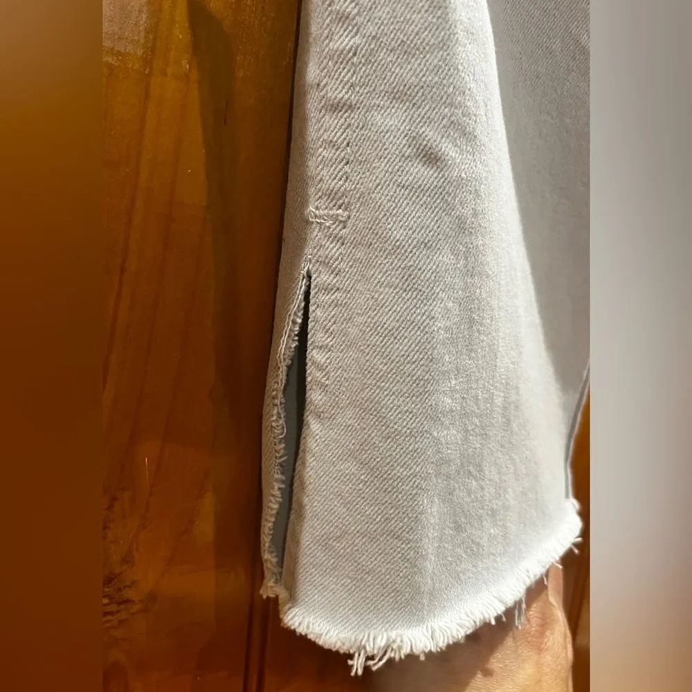 Zara High Waist Side Slit Jeans Gray Size 02 - Image 4