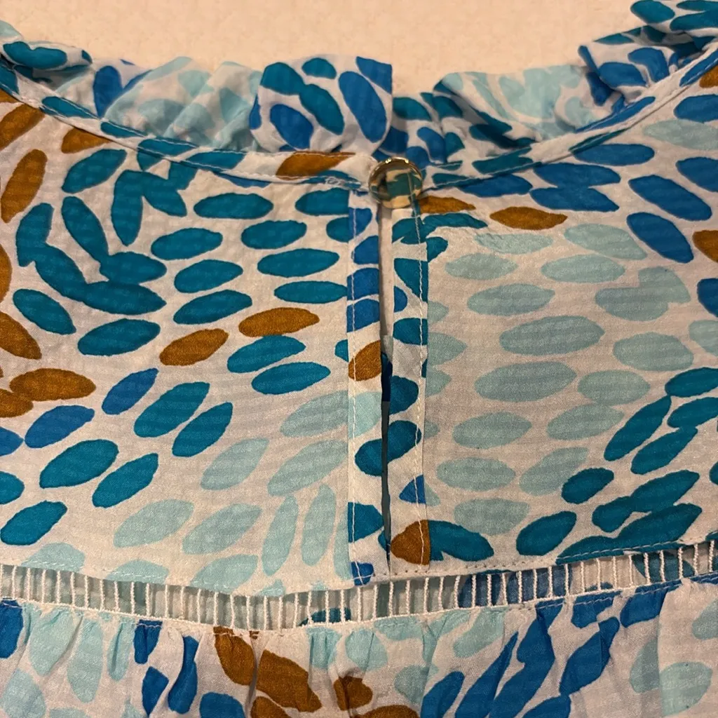 Marie Oliver Teal and blue silk top - Image 4