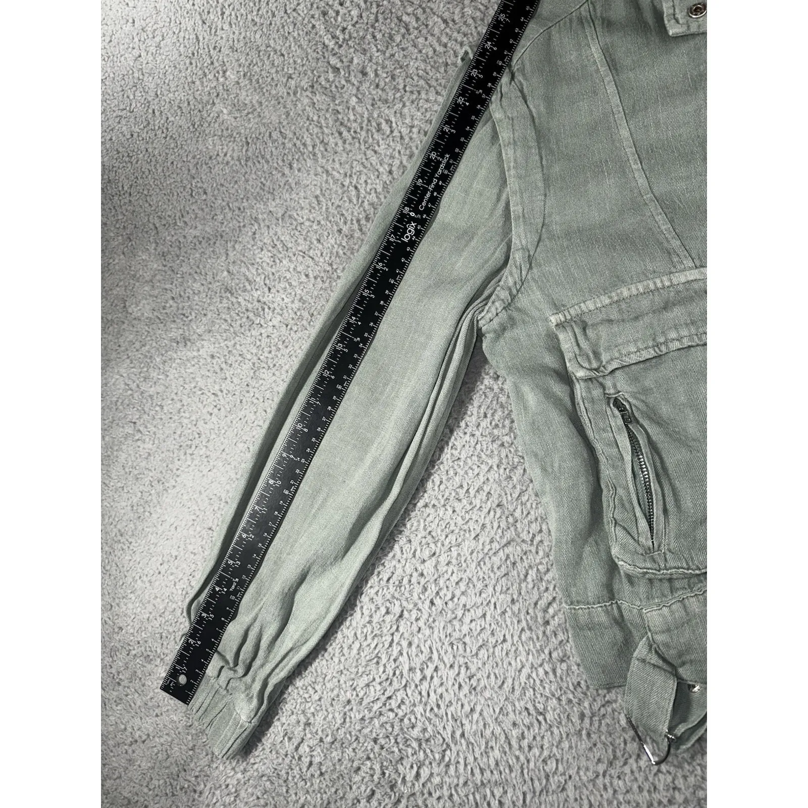 Blanknyc Jacket Women XS Full Zip Linen Utility Steampunk Boho‎ - Image 5