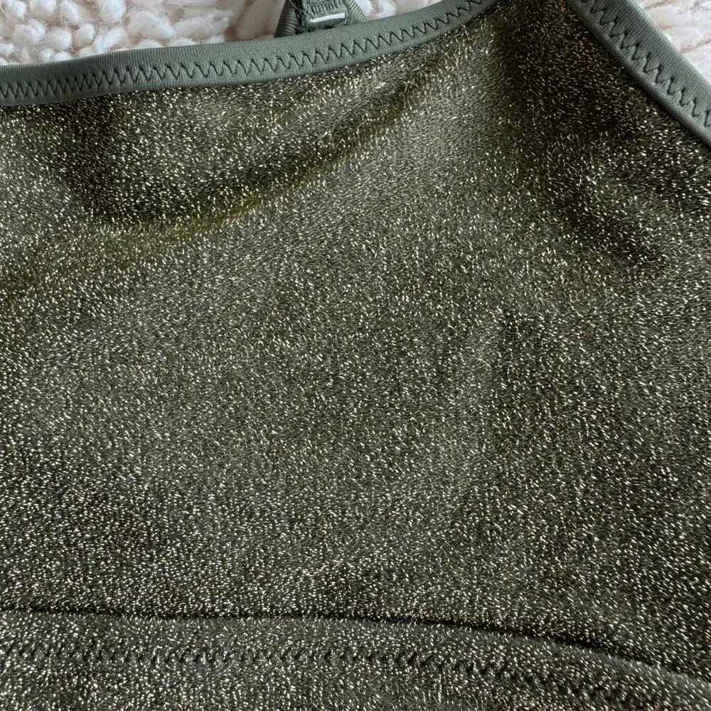 Aerie Women's Scoop Swim Top Bralette NWT - Olive Green - Size S - Image 3