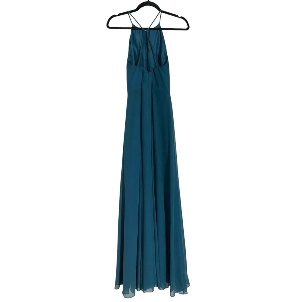 Jenny Yoo Dark Teal High Neckline Maxi Formal Gown / Dress Women’s US 4 - Image 9