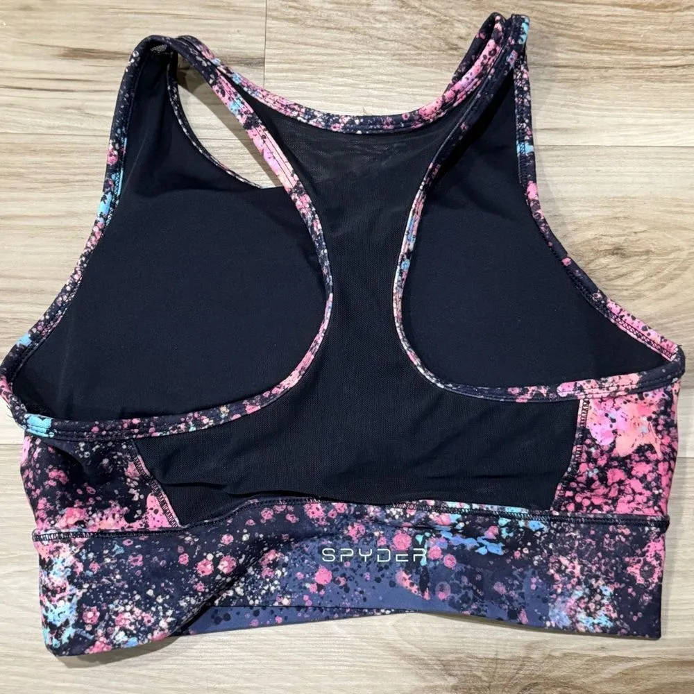 Spyder Active Paint Splatter Multicolored Sports Bra Women’s Medium - Image 4