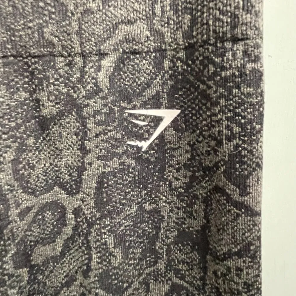 Gymshark Snake Print Leggings XS Small 7/8 Length Pull On Wide Waistband - Image 2