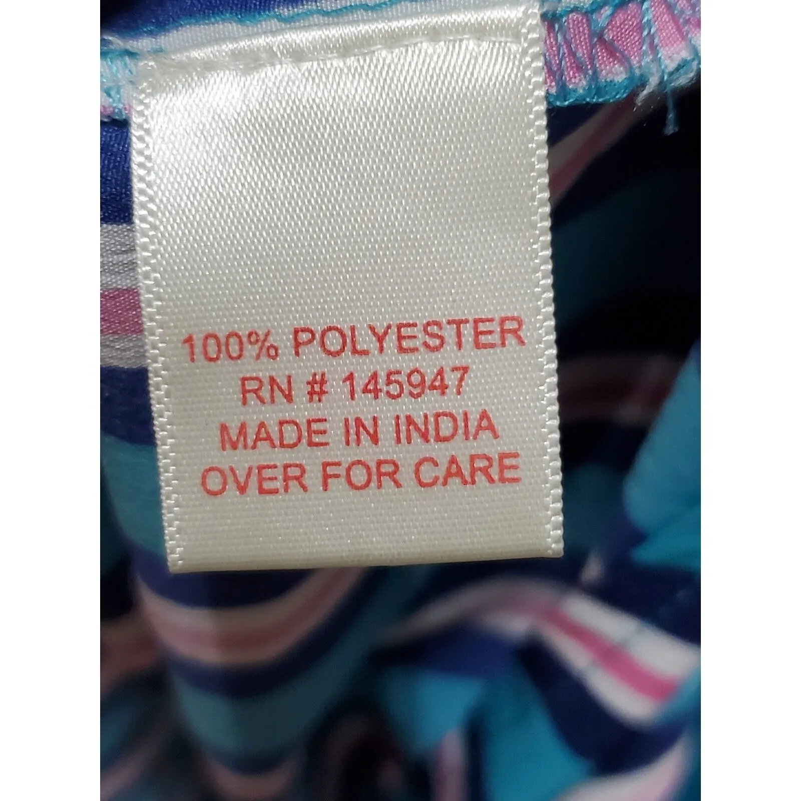 True Destiny Women Blue Striped Polyester V-Neck 3/4 Sleeve Knee Length Dress L - Image 10