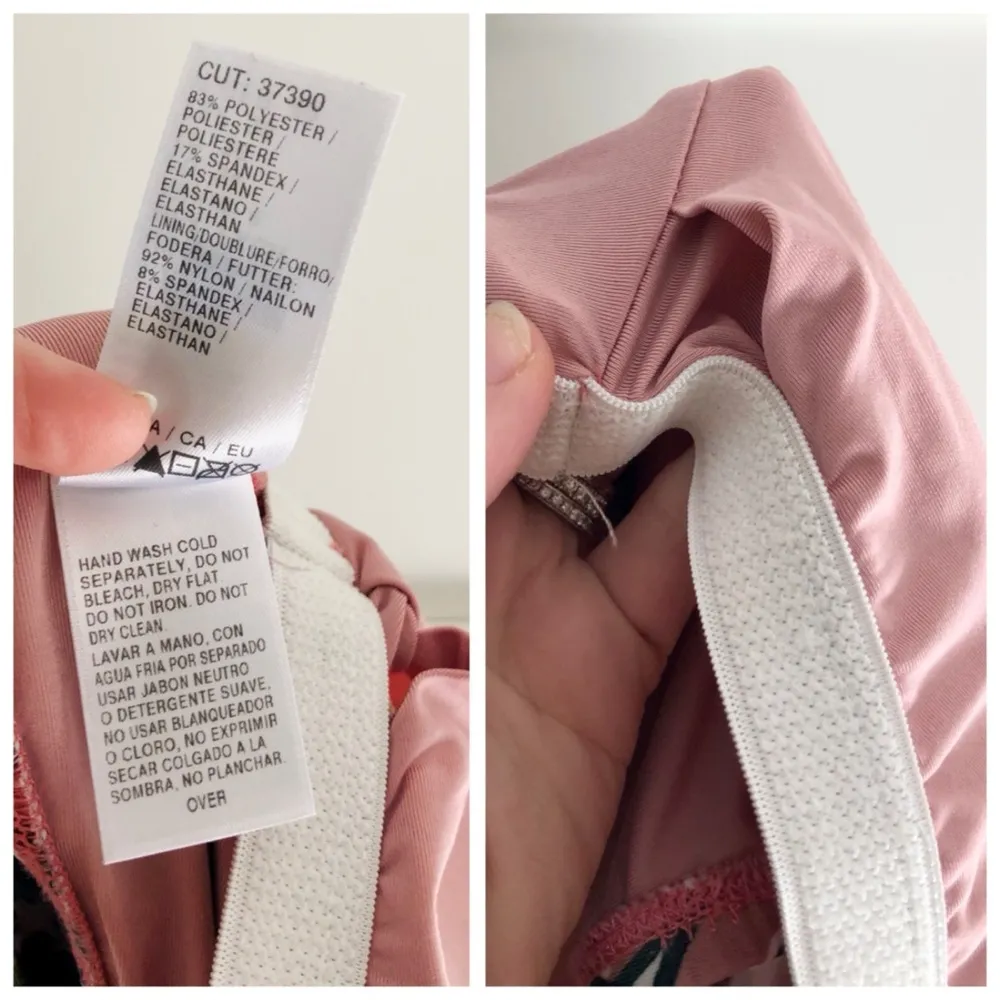 Splendid Watercolor Floral Off-Shoulder Bandeau Top Bikini Swim Set, Pink sz. XS - Image 15