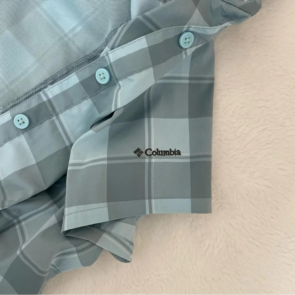 Columbia Sportswear Company  teal Plaid Short Sleeve Shirt. SMALL - Image 10