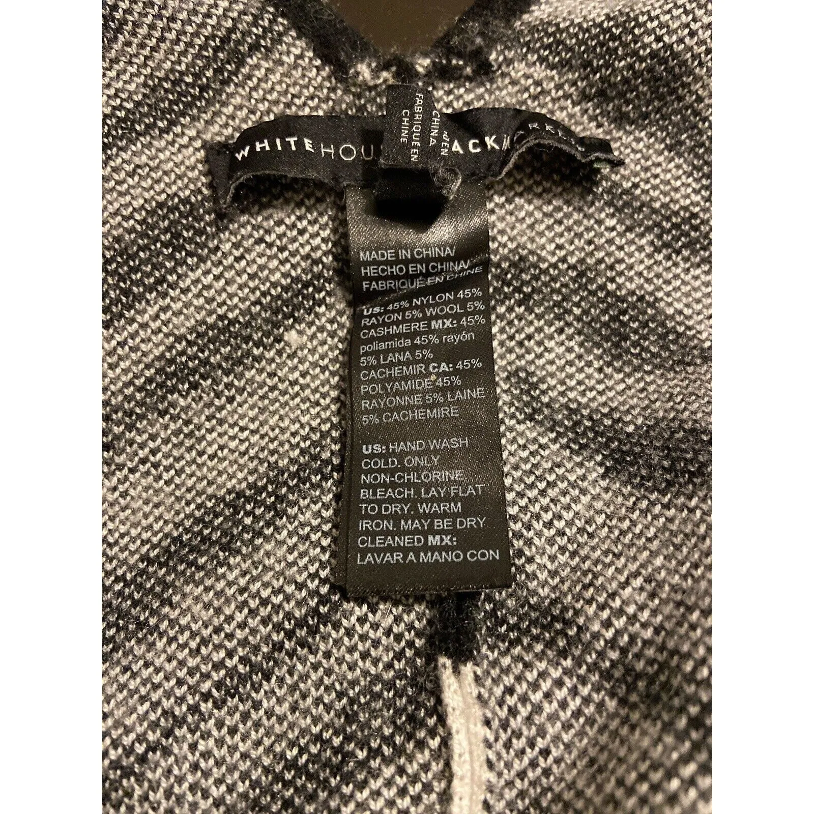 White House Black Market Wrap Shawl One Size Animal Prints‎ Ruana Wool Cashmere - Image 4