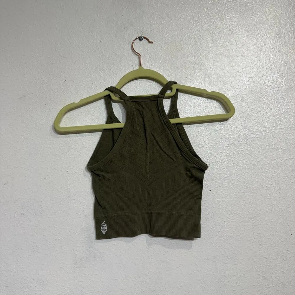 Free People Movement Secret Moss Gone Adrift Seamless Yoga Crop Top Sz S - Image 9