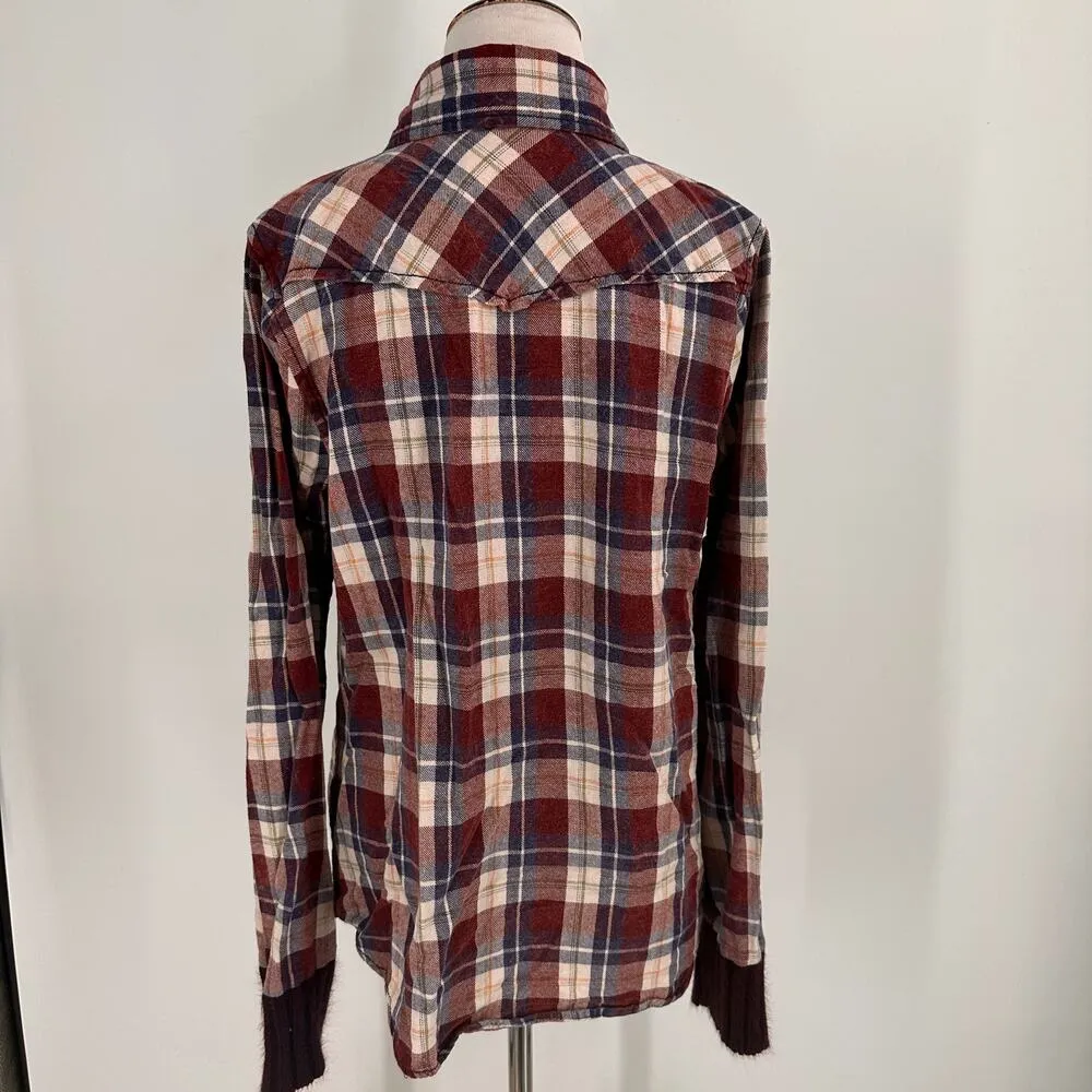 BKE Buckle Plaid Button Up Shirt Size Large - Image 5