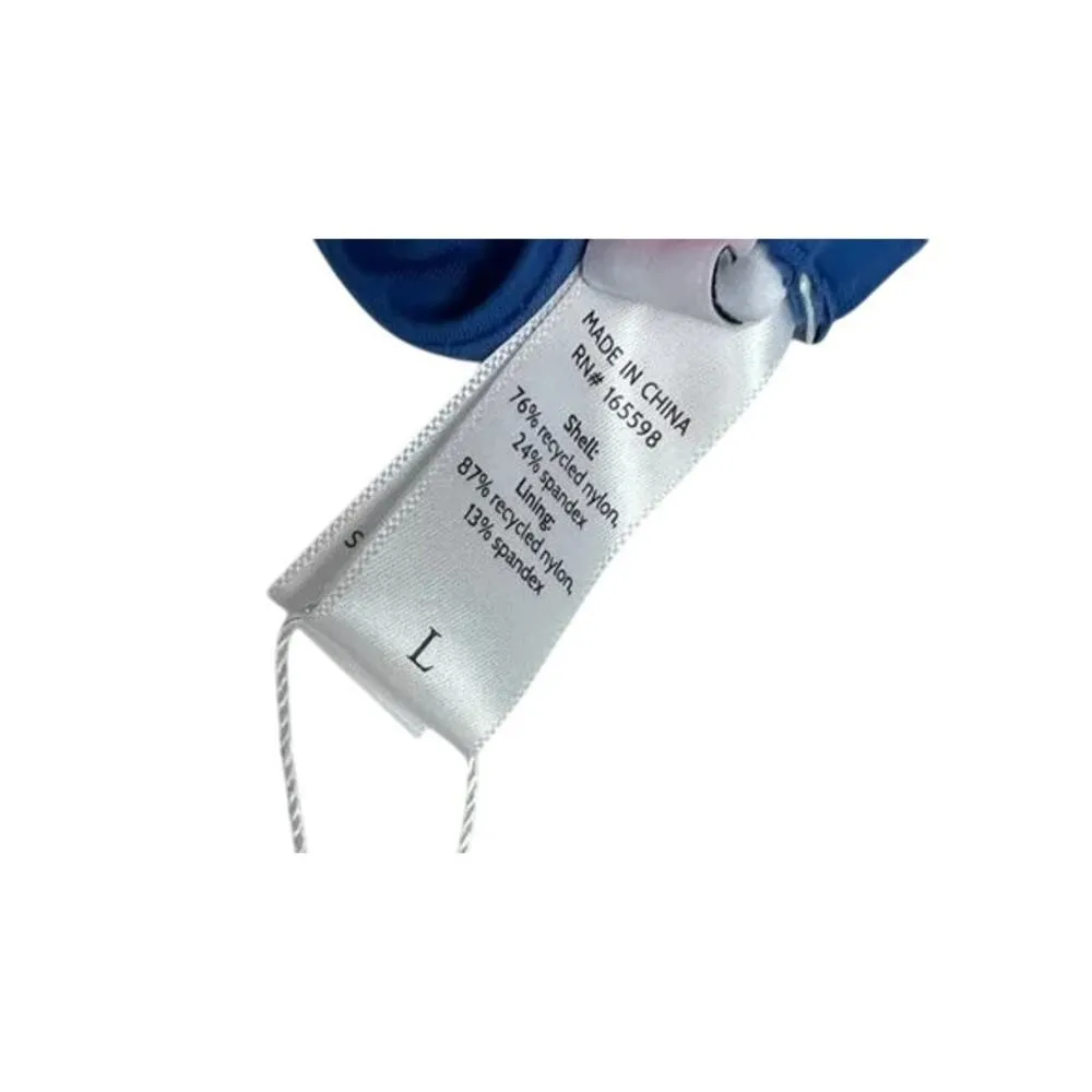 NWT Andie Swim The Scala Bikini Top Removable Cups Strapless V Neck L Blue - Image 9