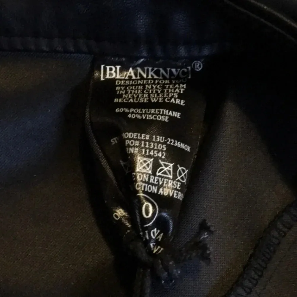 Blank NYC Vegan Leather Pants Ankle Moto Zipper Faux Black NWT 30 - Image 9