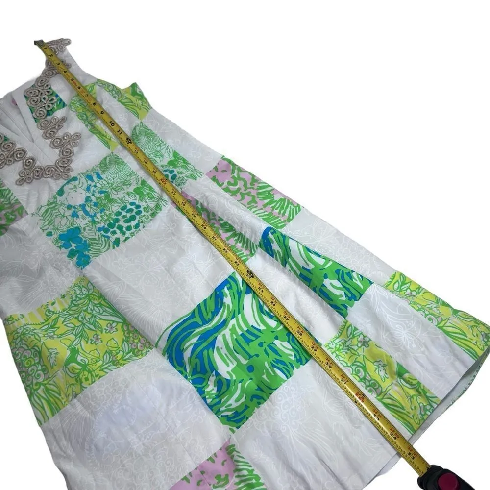 Lilly Pulitzer Janice Mini Dress Gold Lace Lioness Patchwork - Image 12