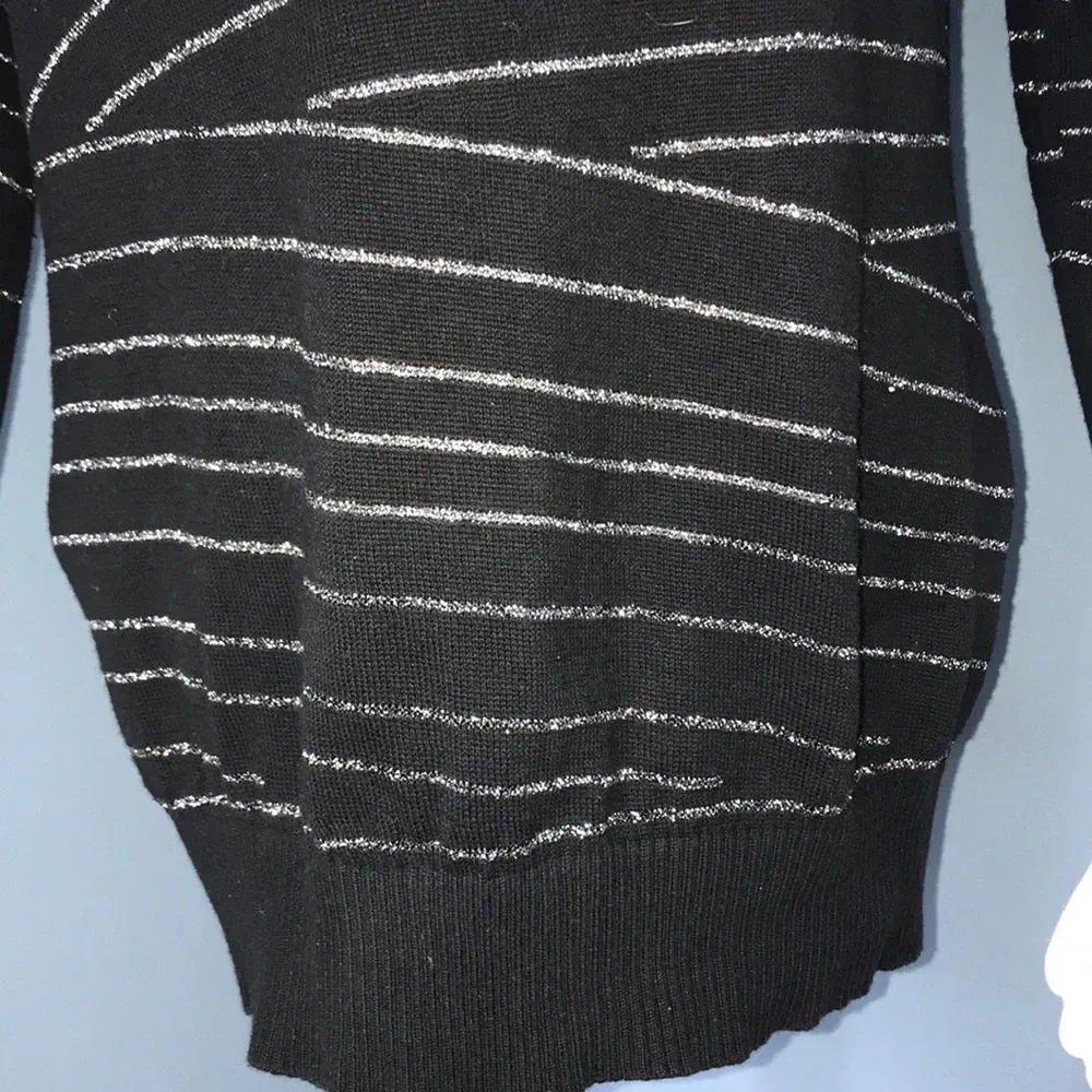 Armani Exchange Black Metallic Striped Sweater med - Image 7