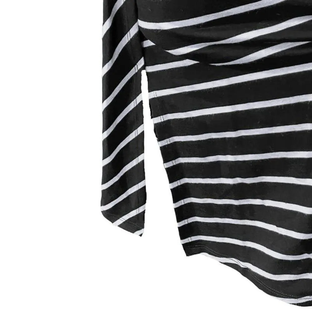 NWT ~ Black & White Striped Twist Front Short Sleeve Dress by A NEW DAY ~ SMALL - Image 7