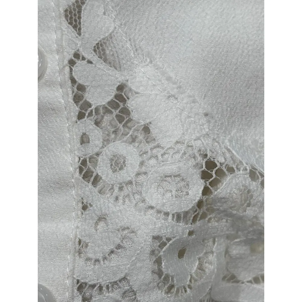 LUSH Women's Half Time Honey Beige  Lace Crop Top Sz - Image 4