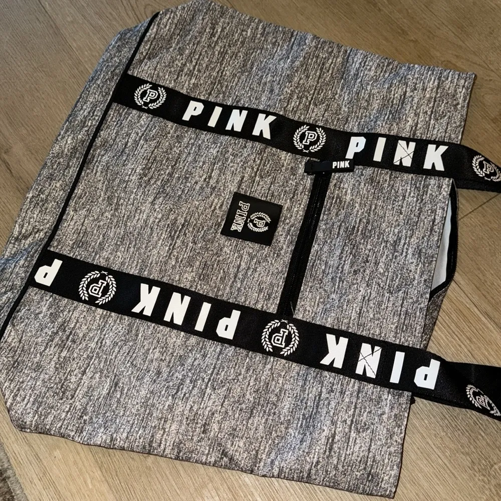 Victoria's Secret PINK Grey Tote Bag - Image 4