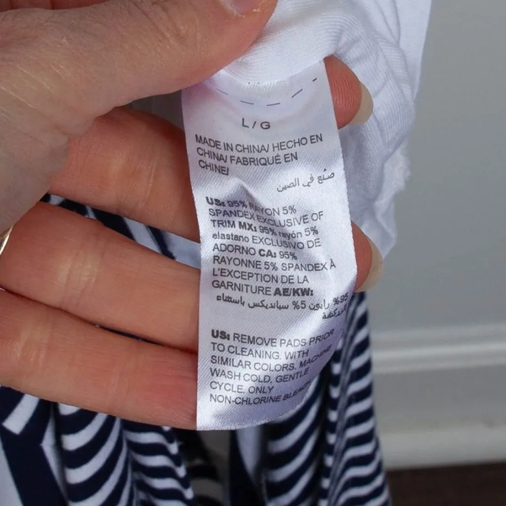 Soma Womens Weekend Striped‎ Soft Jersey Maxi Dress Size L Stretch Vacation - Image 8