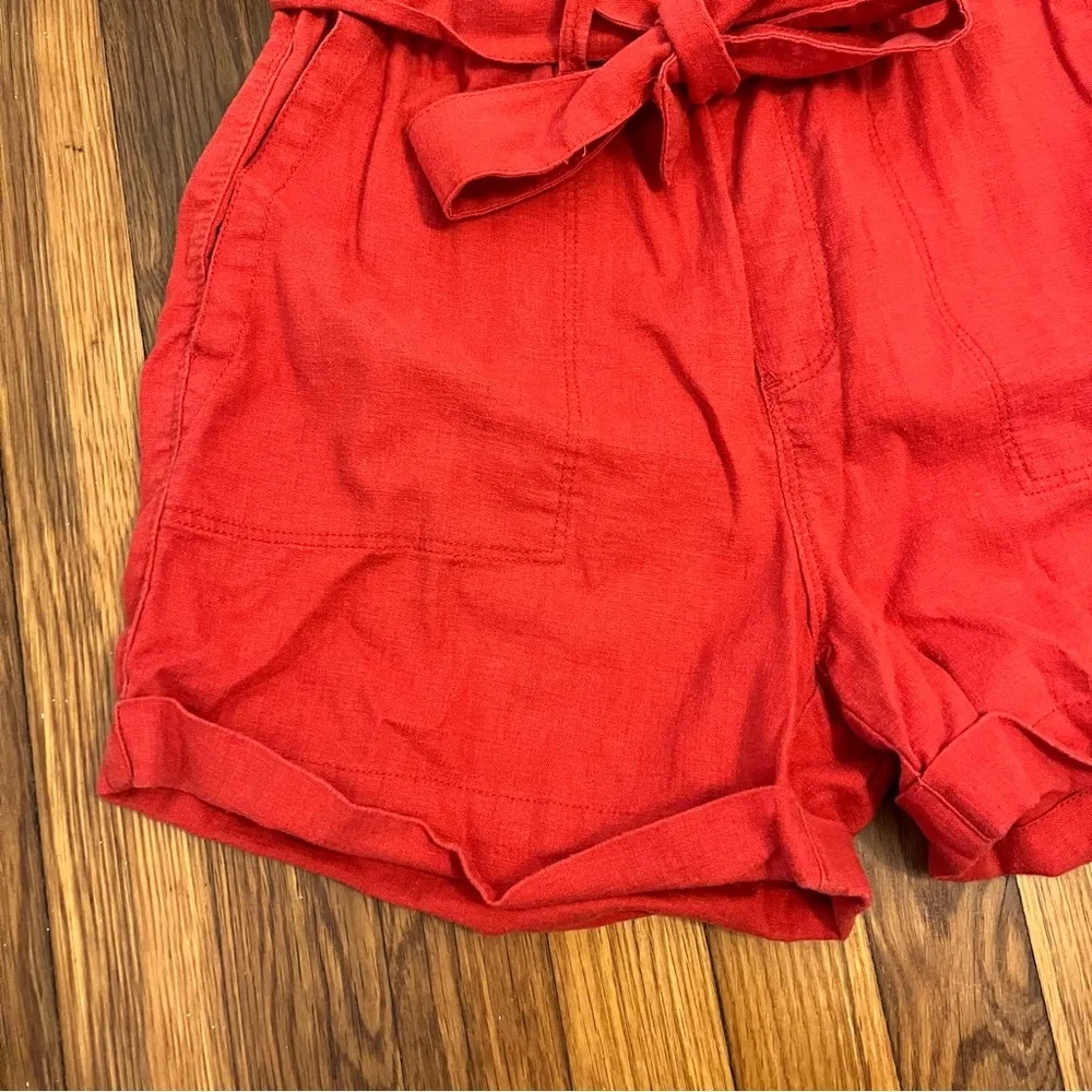 Sanctuary Daily Paperbag Tie Waist Short Red Orange - Image 3