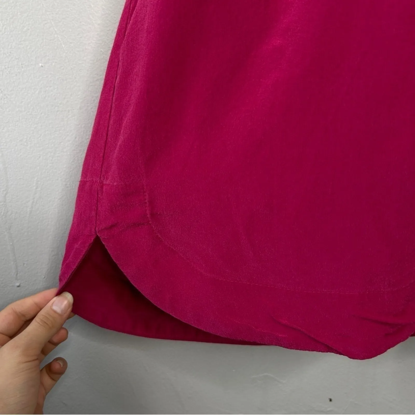 MADEWELL Silk Mini Dress Womens 4 Pink Boho Summer Casual Everyday Feminine Chic - Image 4