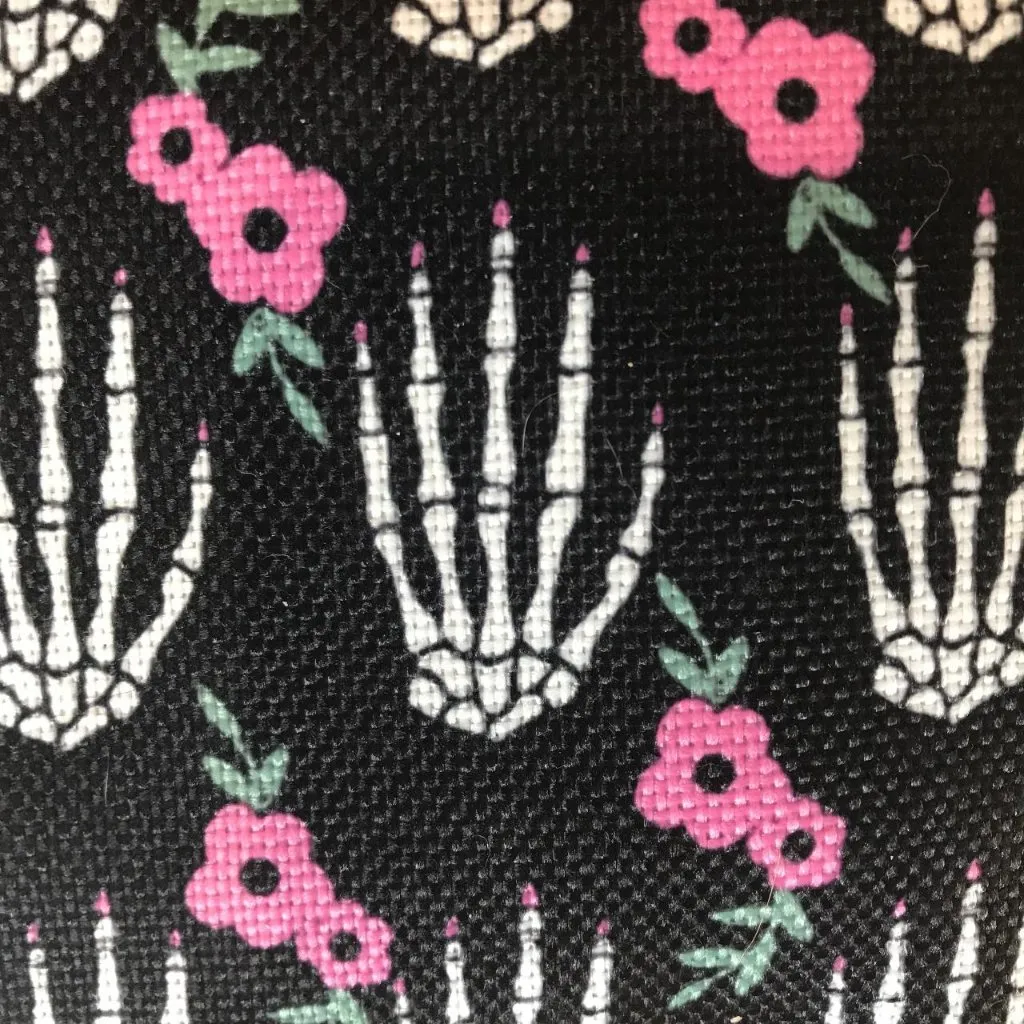 Gothic Lolita Punk Victorian Hallowee Skeleton Hand & Flowers Pouch Cosmetic Bag - Image 3