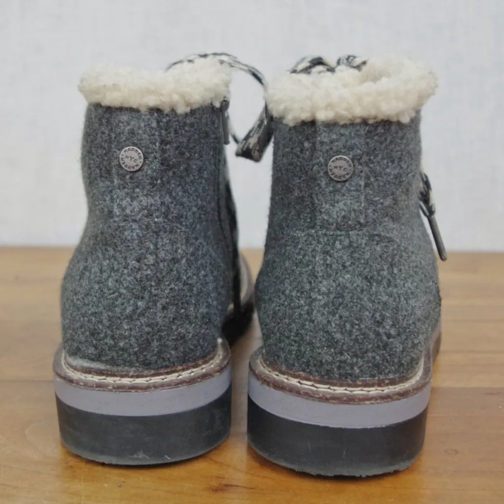 Steve Madden Madden NYC Grey Felt Mountaineering Fashion Boots Size 8 - Image 9