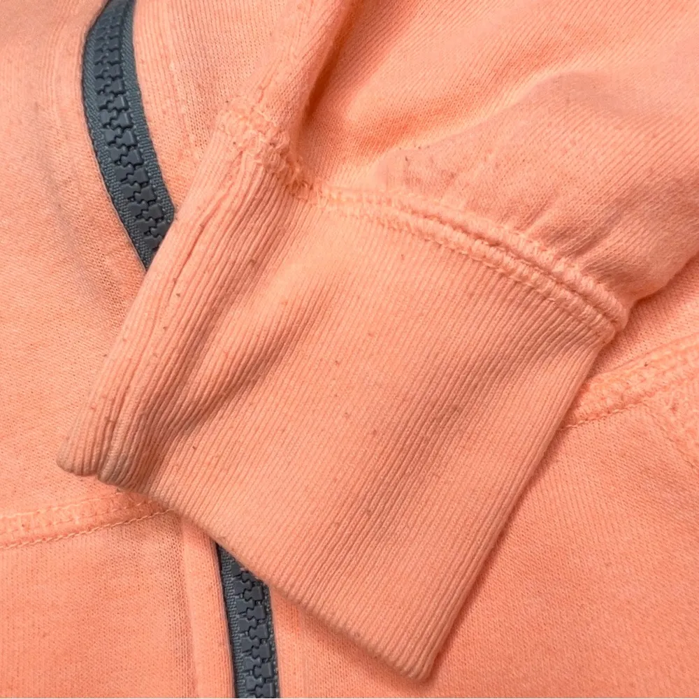 Orange Grey Full Zip Athletic Workout Hoodie Jacket Extra Small - Image 11
