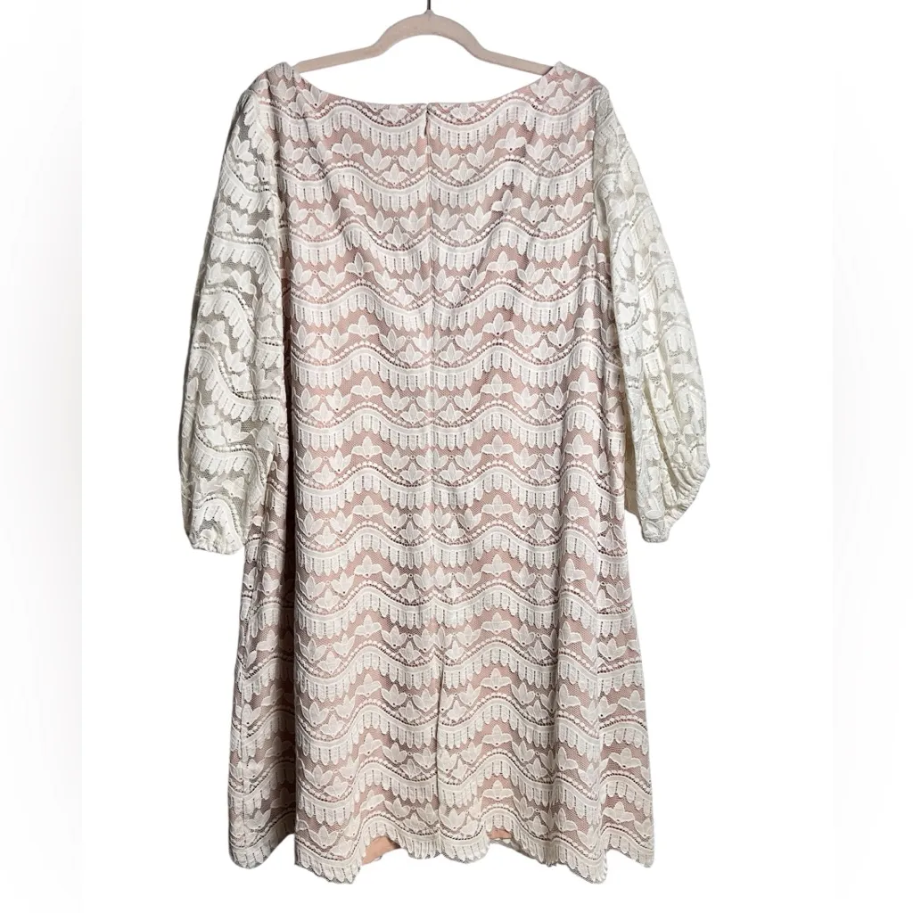 Eliza J Ivory‎ Floral Lace Shift Dress 20W Mini Cocktail Party Wedding Guest - Image 4