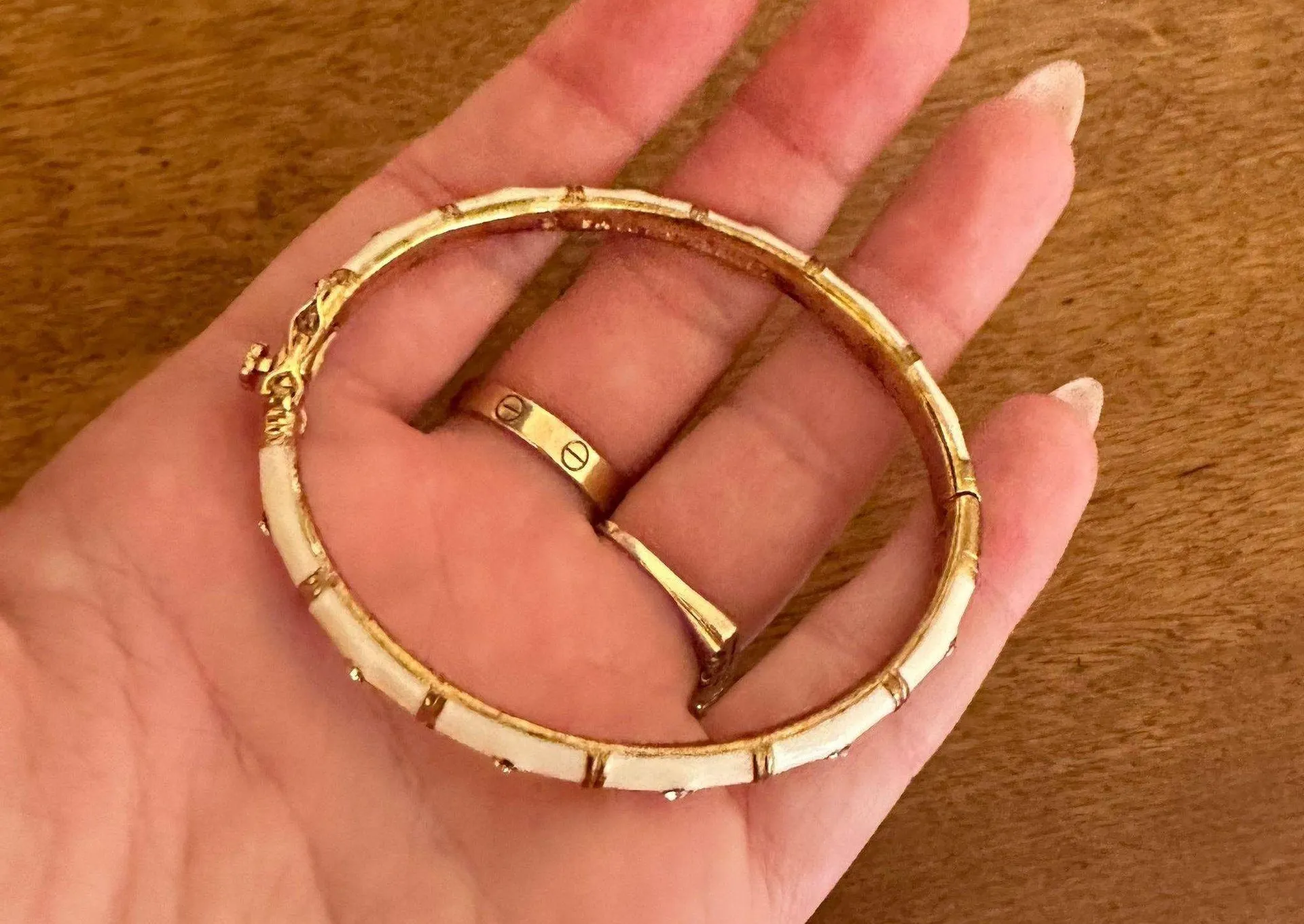 White Gold Beaded Bracelet - Image 2