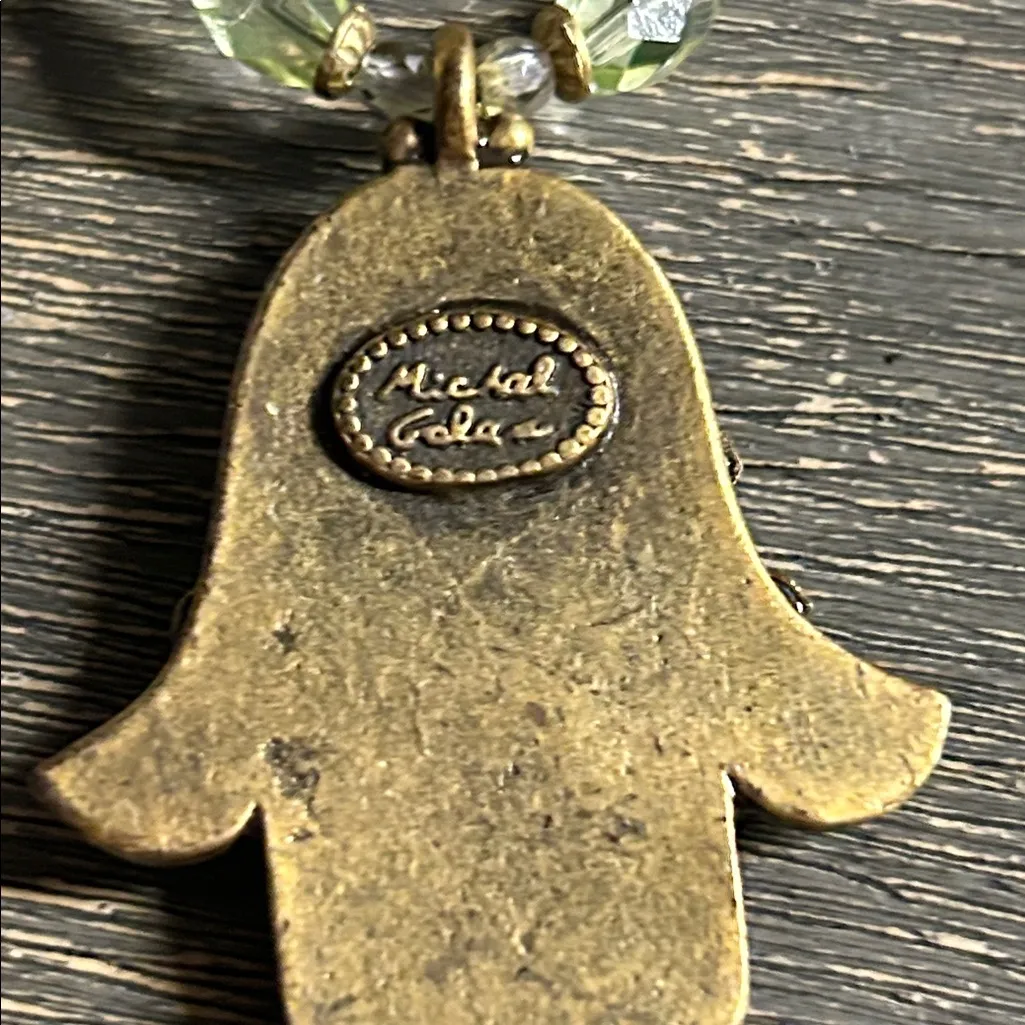 Michal Golan Necklace‎ Hamsa 🪬 Green - Image 2