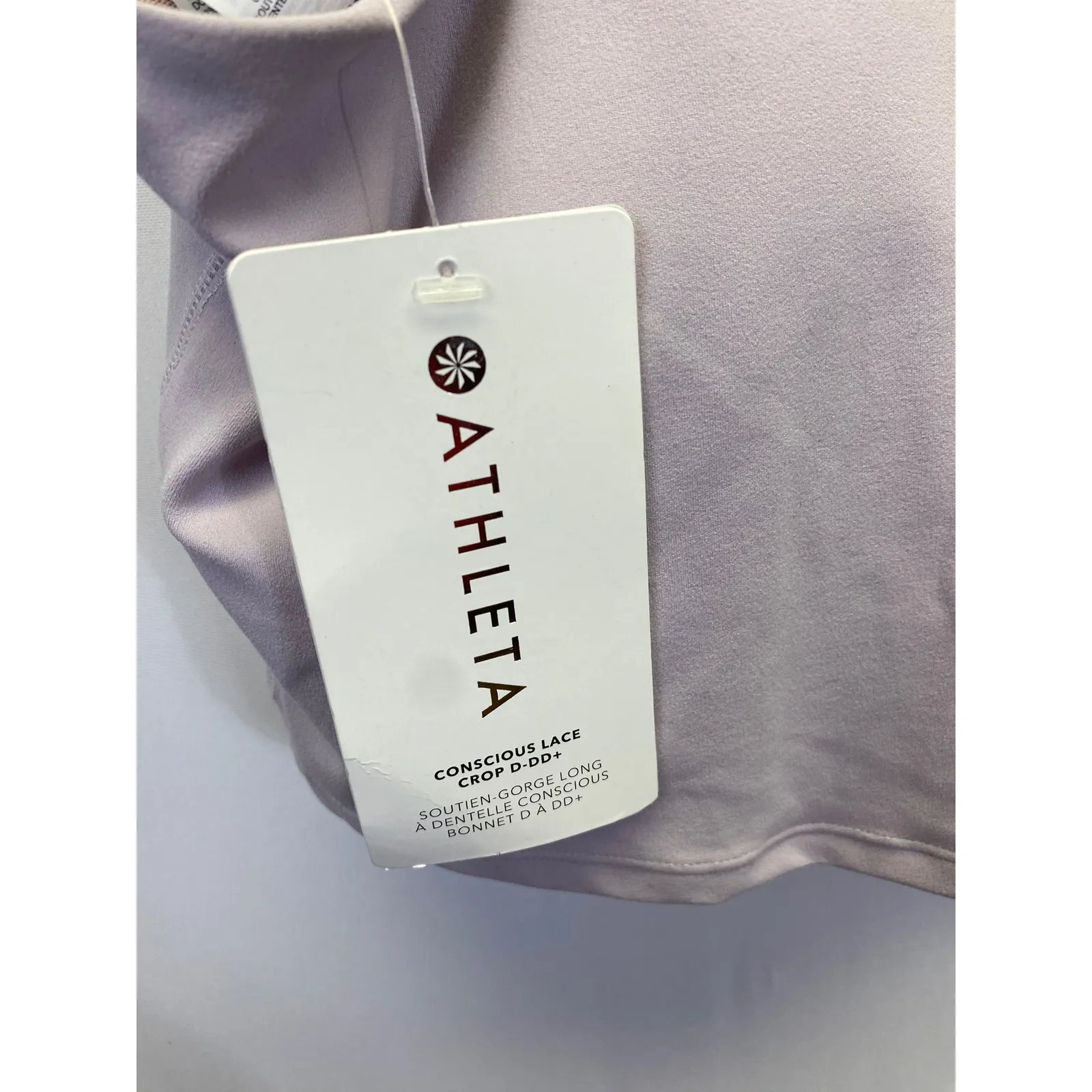 Athleta NWT Conscious Crop Bra Lavender Minimalist Athleisure Yoga Lounge 2X - Image 5