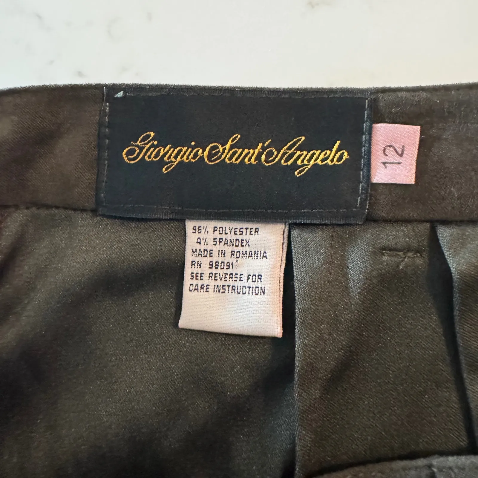 Giorgio Sant Angelo Women's Olive Green Pleated High Waisted Pants Size 12 - Image 6