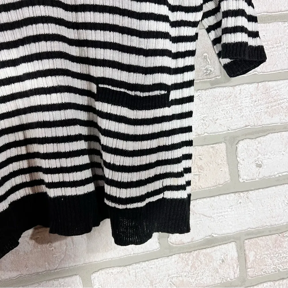 Eileen Fisher Rib Striped Organic Linen Boxy Short Sleeve Sweater Size XXS - Image 8