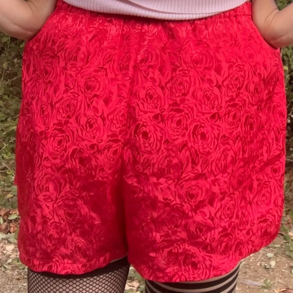 Victoria's Secret Red Floral High Waist Shorts - Image 3