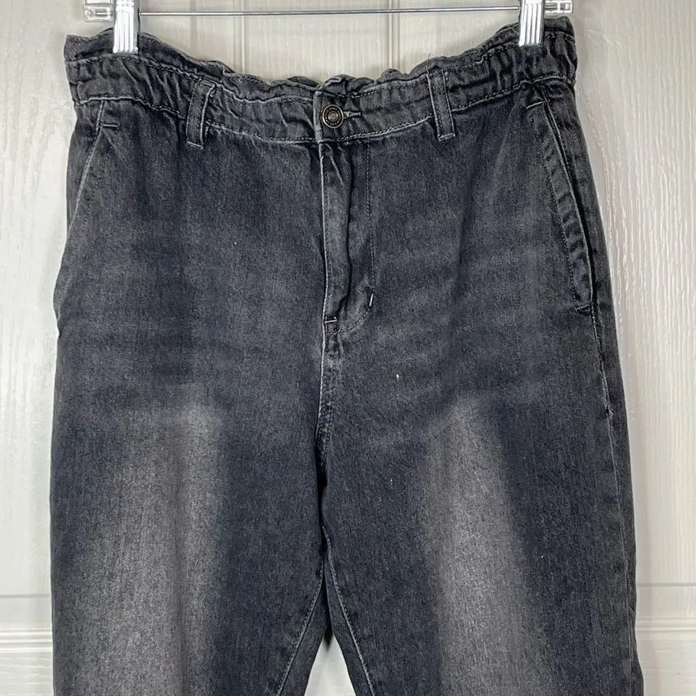 Kancan Sz 11 / 29 Black Paperbag Waist Jeans High Rise Black - Image 4