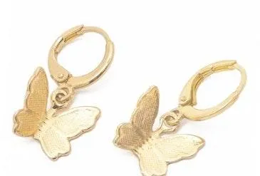 Frasier Sterling Gold Butterfly Huggies - Image 3