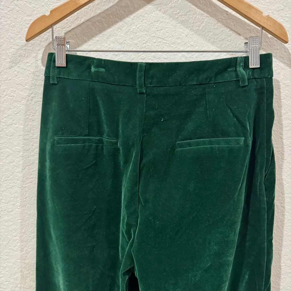 J.ING Jing Green Velvet High Waisted Straight Leg Pants Size L NWT Size L - Image 4