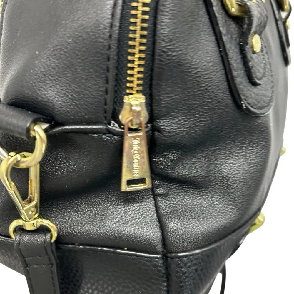 Juicy Couture Black Pebbled Satchel Bag | Gold Hardware | Y2K Classic Purse - Image 6