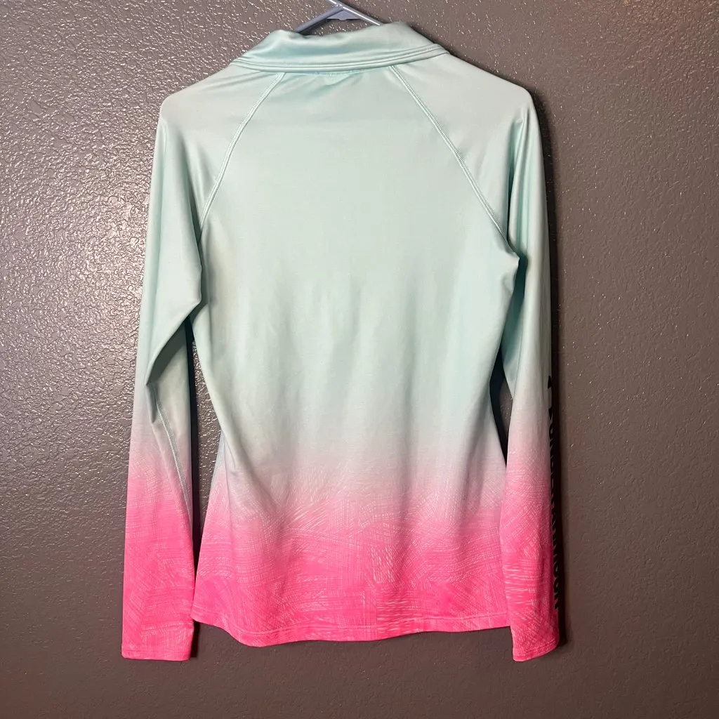 Under Armour Size M/L (Est.) Ombre Blue Pink Quarter-Zip Athletic Pullover Thumb - Image 2