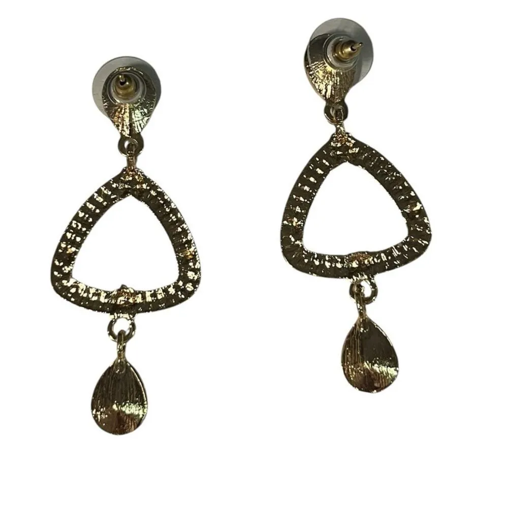 Saks Fifth Ave Gold and Red Dangle Crystal Pierced Earring - Image 2