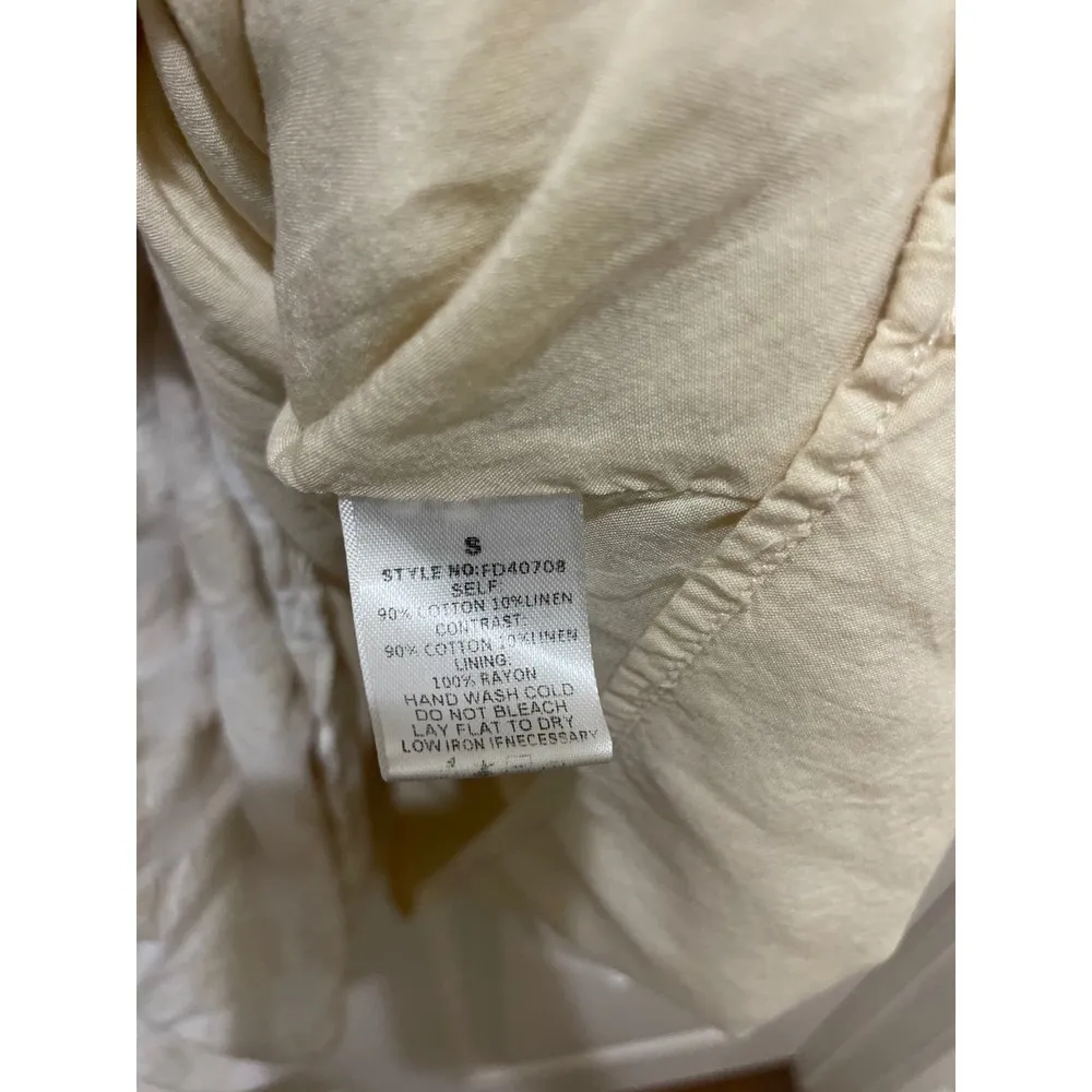 Carly Jean Los Angeles Khaki & White Checkered Eyelet Flutter Sleeve Mini Dress - Image 6