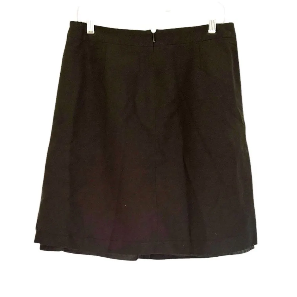 Talbots Black Cotton Rayon Lined Rhinestone Button A Line Skirt Size 10 - Image 2